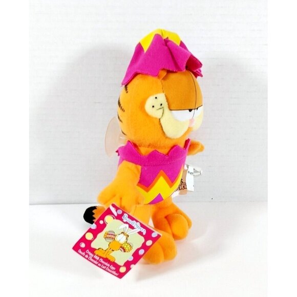 Russell Stover Garfield Plush Wearing Purple Easter Egg  8" Window Cling NEW - Picture 2 of 5